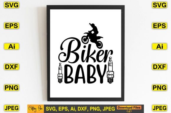 Biker Baby SVG: Graphics for T-Shirt Designs