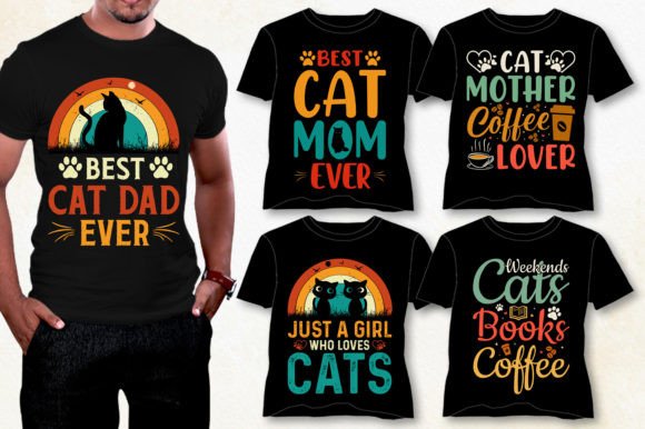 Cat T-Shirt Design Bundle: Graphics & T-Shirt Designs