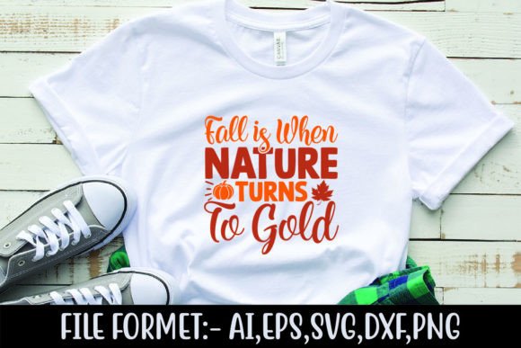 Fall Nature Gold Graphics for T-Shirt Designs